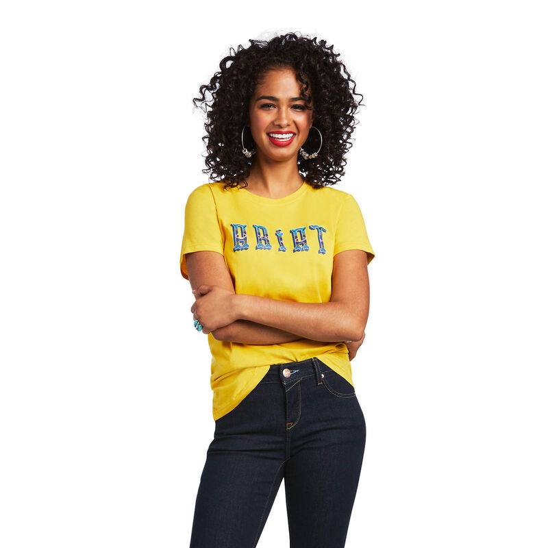 Ariat T-Shirts Damen - Real Kinship Gelb ( JILEF-3867 )